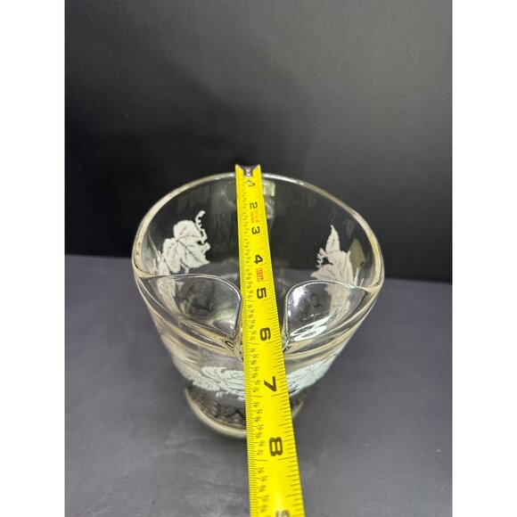 Vtg Bartlett Collin's Style Glass Pitcher Etched Grapevine Design 8.25" Tall - Picture 8 of 9